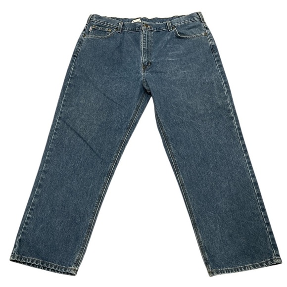 Carhartt Men's Denim Blue Jeans Size 42/30 Big and Tall Relaxed Fit - Picture 1 of 5